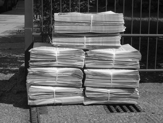 A pile of news papers