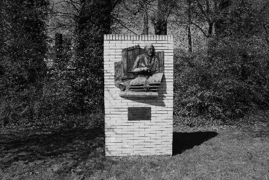 a monument in memory of Carl F.W. Borgward and the big former automobile plant named after him, Bremen