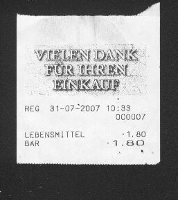 Receipt of the Russian shop