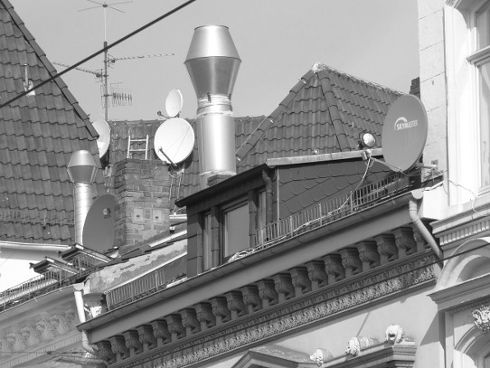 Aus steilem Blickwinkel: Dächer im Bremer Viertel