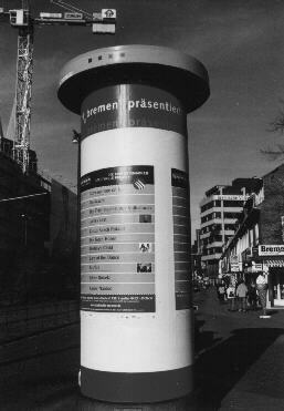 Litfaßsäule mit Bremen-Werbung
